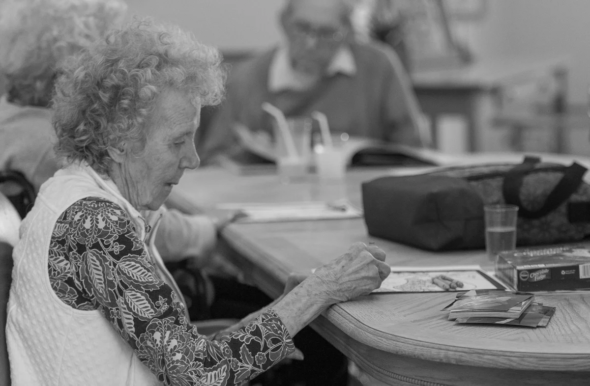 Resident engaged in an activity